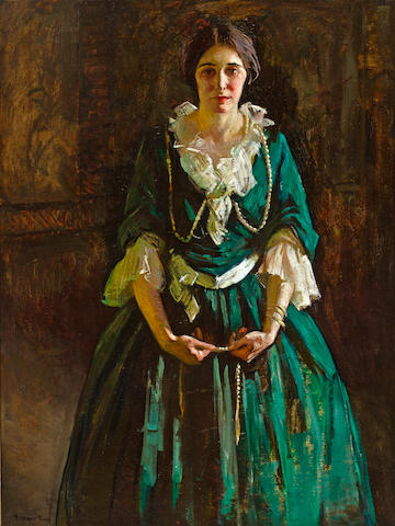 Gertrude Fiske (American, 1879-1961) Lady in Green 48 x 36in
