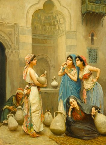 Fabio Fabbi (Italian, 1861-1946) The new slave girl 38 3/4 x 29in (98.5 x 73.5cm)