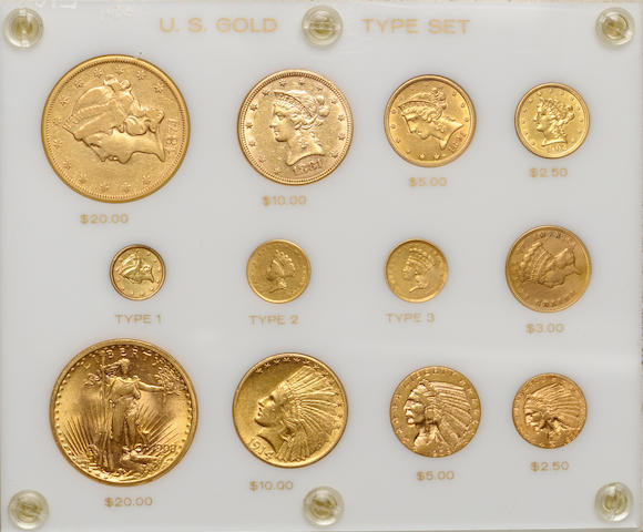 Bonhams : 12 Piece U.S. Gold Type Set