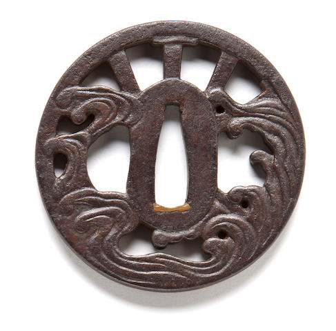 Bonhams : A Yagyu-style iron tsuba 19th century