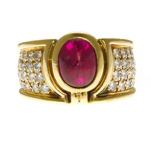 Bonhams : A ruby and diamond ring, Van Cleef & Arpels