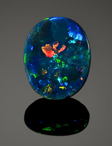 Bonhams : Black Oval Cabochon Opal