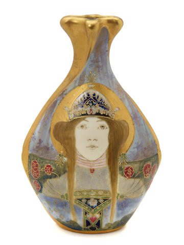 Bonhams : An Amphora glazed porcelain Portrait vase: Allegory of Russia ...