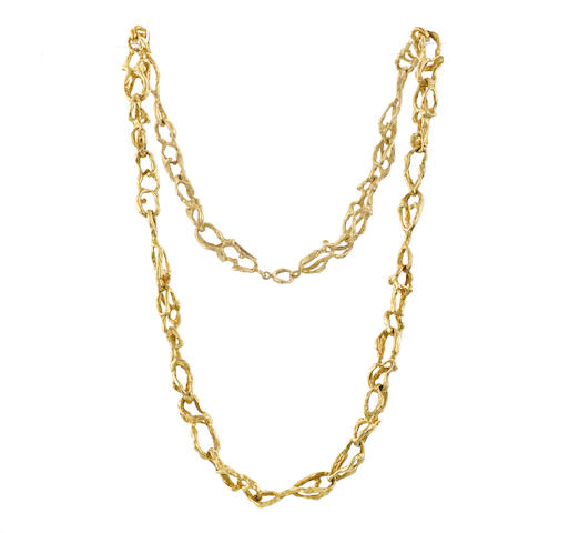 Bonhams : An eighteen karat gold fancy link necklace, Tiffany & Co.