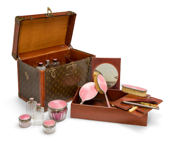 Bonhams : A Louis Vuitton canvas and leather fitted vanity case