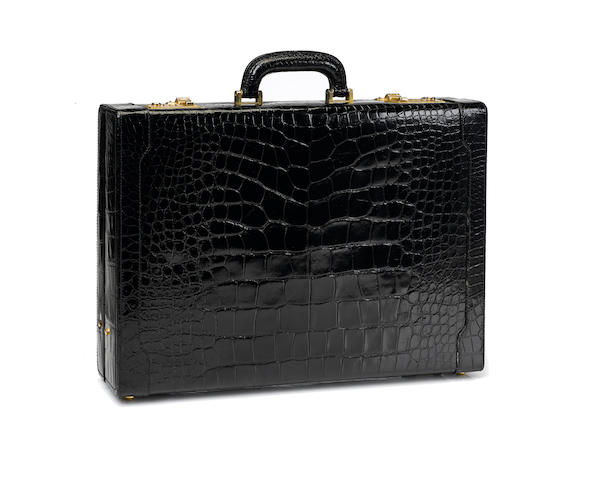 Bonhams : An Italian black crocodile briefcase