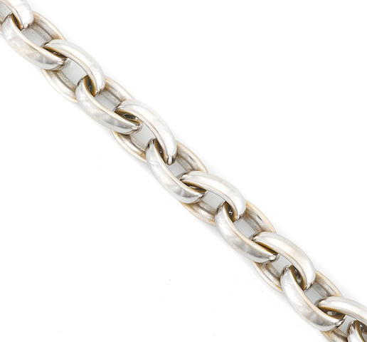 Bonhams : An eighteen karat white gold cable link bracelet, Nicolis Cola