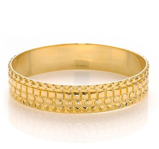 Bonhams : An eighteen karat gold bangle bracelet, Solange Azagury ...