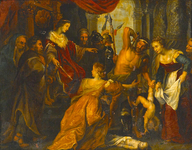 Bonhams : After Sir Peter Paul Rubens The judgement of Solomon 11 1/2 x ...