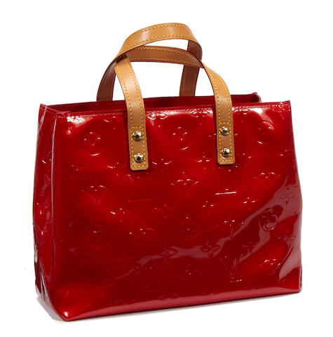 Bonhams : A Louis Vuitton red Vernis monogram Reade handbag