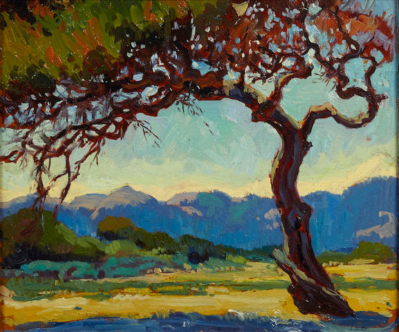 Bonhams : Jessie Arms Botke (American, 1883-1971) Monterey pines and ...