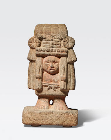 Bonhams : Aztec Stone Figure of the Goddess with the Temple Headress ...
