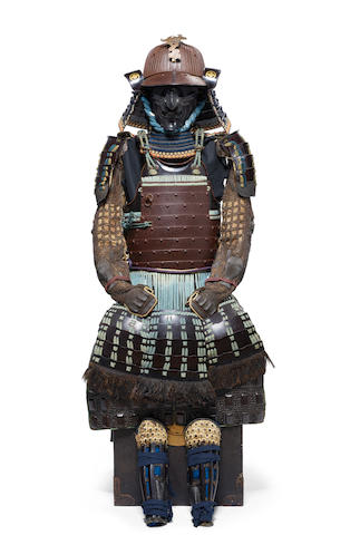 Bonhams : A russet-iron suit of armour with a Saotome-school helmet Edo ...