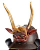 Thumbnail of A RUSSET-IRON ARMOR WITH AN UCHIDASHI CUIRASS Helmet by Nagamitsu, 18th century image 2