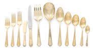 Thumbnail of A gilt flatware set 1847 Rogers Bros.  Ancestral, monogrammed D image 1