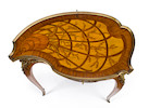 Thumbnail of A Louis XV style gilt bronze mounted marquetry table à ouvrage coquille François Linke, index number 554 circa 1900 image 2