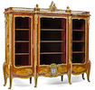 Thumbnail of An important François Linke Louis XV style gilt bronze mounted marquetry bibliothequelate 19th century image 1