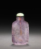 Thumbnail of An amethyst 'landscape' snuff bottle  Rustic Crystal Master School, 1750-1860 image 1