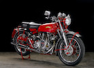 Thumbnail of Rare 'one-of-one' Black Shadow variant in Chinese Red, confirmed by the Vincent Owner's Club,1951 Vincent Series C 'Red' White ShadowUpper and Rear Frame no. RC8047A Engine no. F10/1A/6147 image 2
