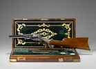 Thumbnail of An engraved Colt Model 1851 Navy percussion revolver with shoulder stock in deluxe casing image 2