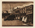 Thumbnail of William Sharp (American, 1900-1961); Three New York Views Meat Market on West 12th Street, Snowflakes over Manhattan, and Blue Monday on Second Ave; image 2