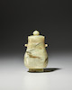 Thumbnail of AN ARCHAISTIC BRONZE-FORM JADE VASE AND COVER, HU Song-Ming dynasty image 1