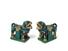 Thumbnail of A PAIR OF FAHUA GLAZED TEMPLE LIONS Ming dynasty (1368-1644) image 4