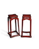 Thumbnail of A PAIR OF TALL RED LACQUERED INCENSE STANDS, XIANGJI Late Ming/Early Qing, 17th century (2) image 3