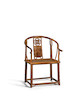 Thumbnail of A RARE AND EXCEPTIONAL HUANGHUALI AND HUAMU BAMBOO-STYLE HORSESHOE BACK ARMCHAIR, QUANYI 17th/18th century image 3