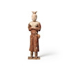 Thumbnail of AN UNUSUAL PAINTED POTTERY FIGURE OF AN ATTENDANT  Tang dynasty image 4