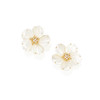 Thumbnail of A PAIR OF GOLD, MOTHER-OF-PEARL AND DIAMOND EARRINGS image 1
