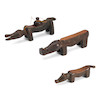 Thumbnail of Three Lele divination implements lg. 10 1/2, 9 1/4, and 6 1/2 in. image 1