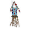 Thumbnail of An Apsáalooke (Crow) beaded hide mirror bag lg. incl. fringe 24 1/2 in. image 1
