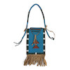 Thumbnail of A Plains beaded hide mirror Bag lg. of bag 11, wd. 5 3/4 in. image 1