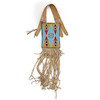 Thumbnail of An Apsáalooke (Crow) beaded hide mirror bag lg. including fringe 27, wd. 6 in. image 3