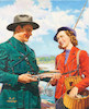 Thumbnail of Joseph F. Kernan (American, 1878-1958) A Good Catch 26 x 22 in. framed 30 x 26 x 2 in. image 1