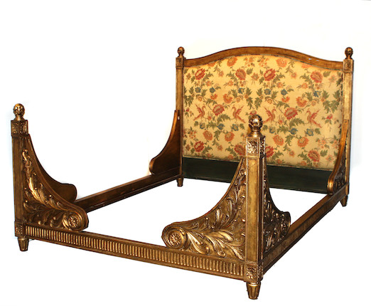 Bonhams : A Neoclassical style carved giltwood bed