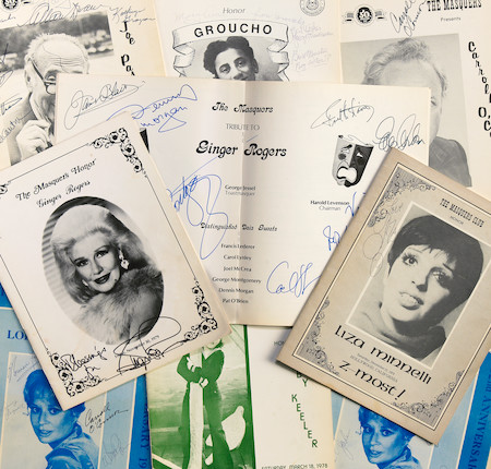 Bonhams : A collection of movie star signed programs from The Masquers ...