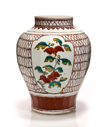 Bonhams : A rare faceted Ko-Kutani jar Edo period, late 17th century