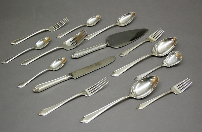 Bonhams : Assembled Sterling Virginia Carvel Flatware Set by Towle