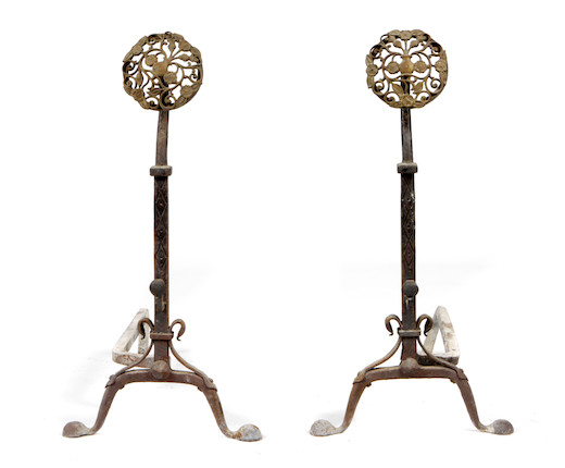 Bonhams : A pair of Renaissance Revival cast iron and gilt metal ...