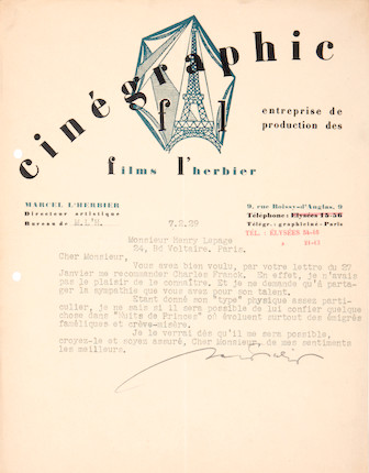 L'HERBIER, MARCEL. 1888-1979. image 1