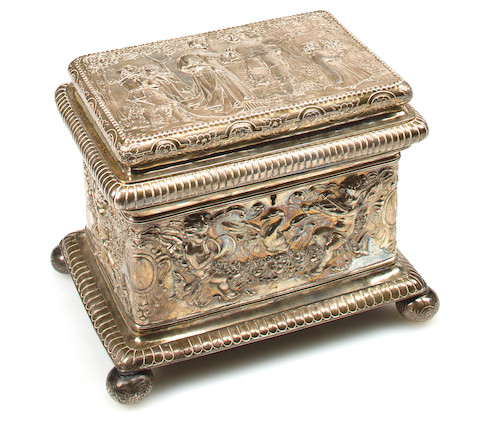 Bonhams : A German sterling silver casket Nuremburg, early 20th century