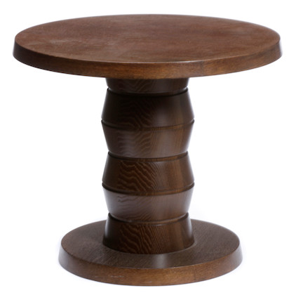 Bonhams : A pair of Contemporary dark stained wood round tables