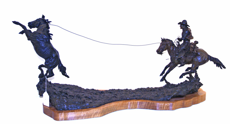 Bonhams : Jay Contway (American, born 1935) Cowboy roping a mustang ...