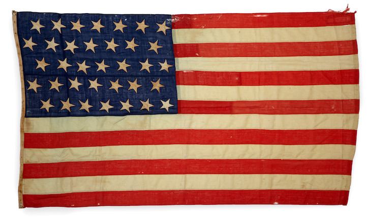 Bonhams : An American linen and cotton thirty-five star flag circa 1863