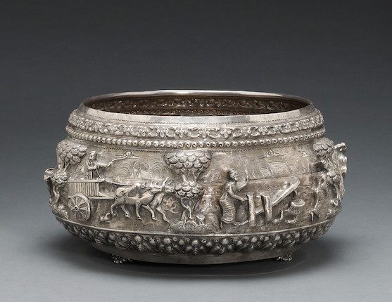 Bonhams : A Burmese large silver rice bowl Circa 1900