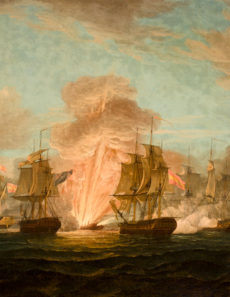 Bonhams : Thomas Whitcombe (British, 1760-1824) The Battle of Cape ...