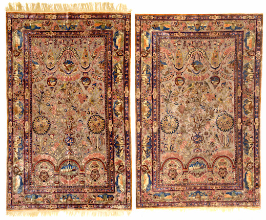 Bonhams A Pair Of Souf Kashan Rugs Central Persia Size Approximately 4ft X 6ft 4in