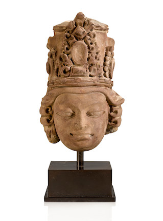 Bonhams : A terracotta dead of a divinity, Eastern India, Gupta period ...